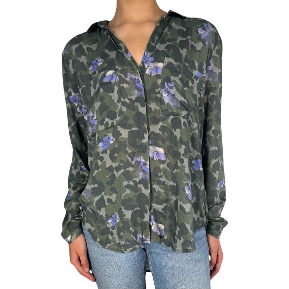“Anthropology” Cloth & Stone Women’s Rayon Long Sleeve Print Buttondown Shirt M